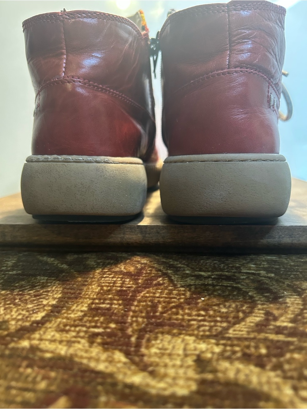 Josef Seibel Women’s Red Leather Plush Interior/Knit Collar Ankle Boots US 7.5 - Picture 10 of 13